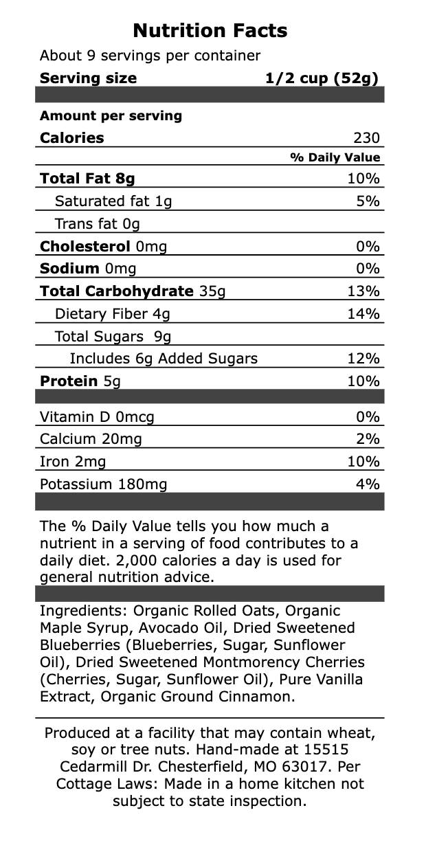 Nutrition Facts 16oz Plastic Jar Performance Breakfast Blend