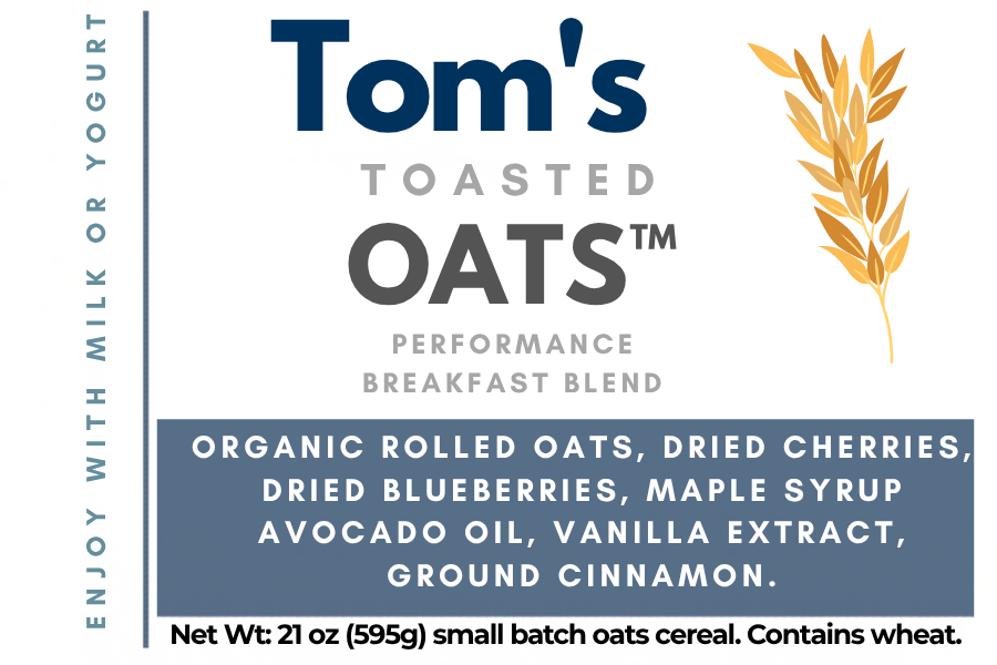 21 oz Weekend Edition Breakfast Oats. Open glass jar with bamboo lid for countertop placement.