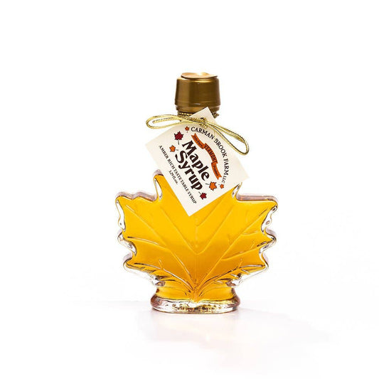 Maple Syrup Leaf Bottle- Medium Amber