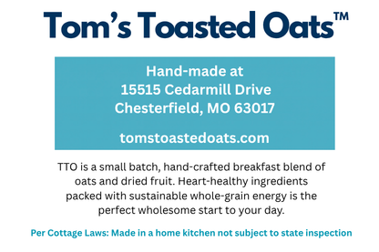 21 oz Weekend Edition Breakfast Oats. Open glass jar with bamboo lid for countertop placement.