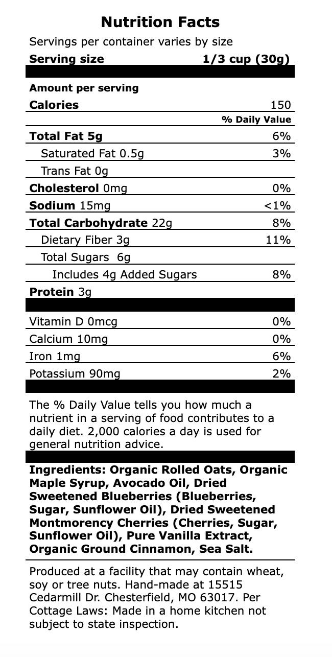 Tom's Toasted Oats Heartland Blend Signature Nutrition Facts