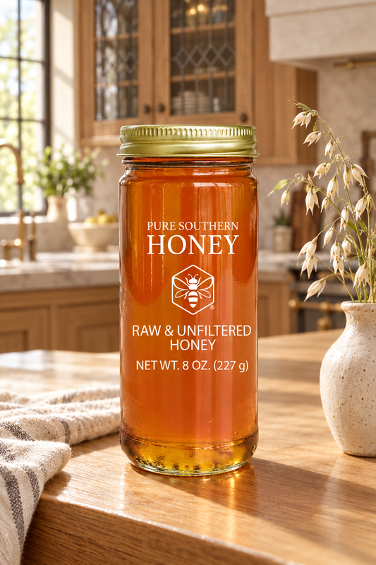 Honey on an airy oak Craftsman kitchen island