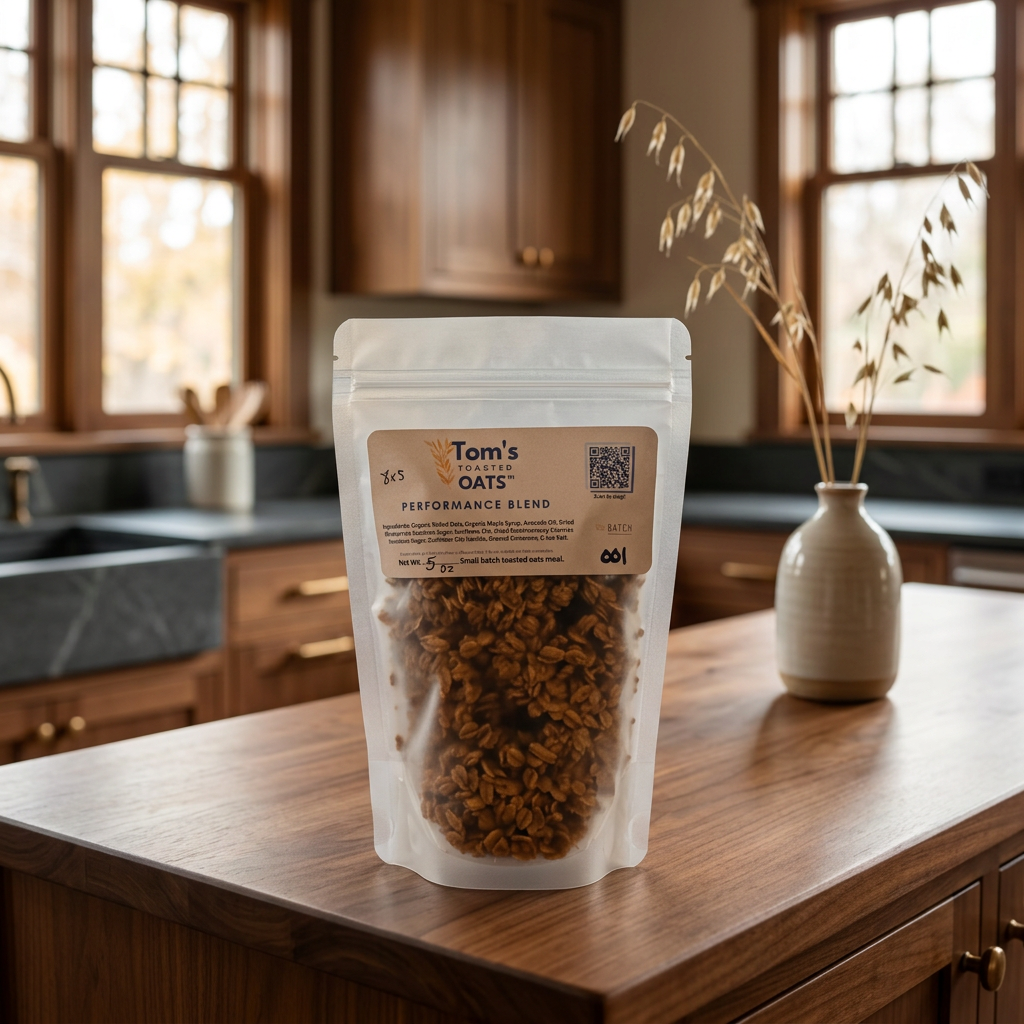 Oat jar with Craftsman kitchen background